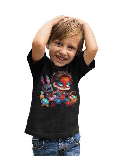 DZIECIĘCA KOSZULKA ŚWIĄTECZNA WIELKANOC SPIDER MAN Z KOSZYCZKIEM Z PISANKAMI 6