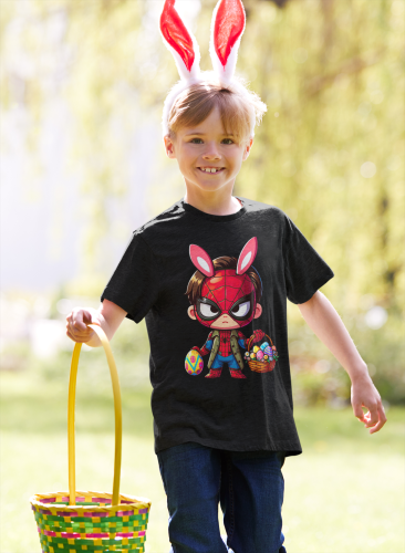 DZIECIĘCA KOSZULKA ŚWIĄTECZNA WIELKANOC SPIDER MAN Z PISANKAMI 7