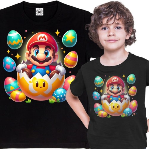 DZIECIĘCA KOSZULKA ŚWIĄTECZNA WIELKANOC MARIO BROS W PISANCE
