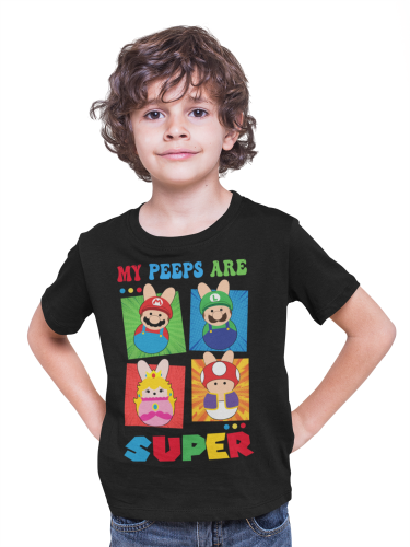 DZIECIĘCA KOSZULKA ŚWIĄTECZNA WIELKANOC SUPER MARIO BROS POSTACIE 3