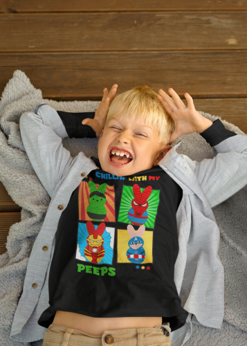 DZIECIĘCA KOSZULKA ŚWIĄTECZNA WIELKANOC BOHATEROWIE MAVELA PISANKI 9