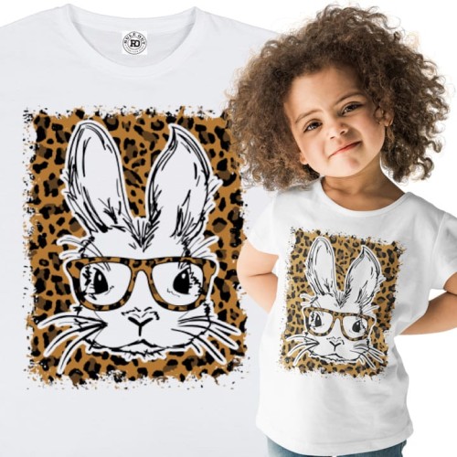 DZIECIĘCA KOSZULKA ŚWIĄTECZNA WIELKANOC ZAJĄCZEK W OKULARACH PANTERKA