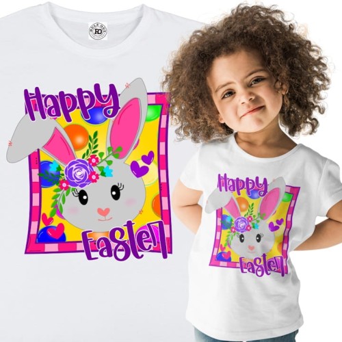 DZIECIĘCA KOSZULKA ŚWIĄTECZNA WIELKANOC ZAJĄCZEK HAPPY EASTER