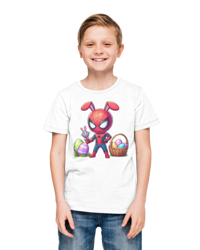 DZIECIĘCA KOSZULKA ŚWIĄTECZNA WIELKANOC WIELKANOCNY SPIDER MAN Z PISANKAMI 4