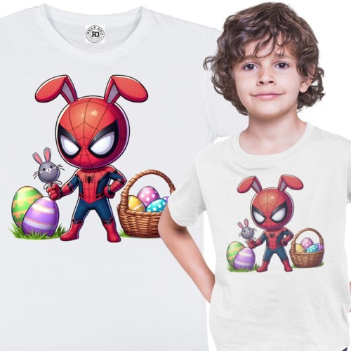 DZIECIĘCA KOSZULKA ŚWIĄTECZNA WIELKANOC WIELKANOCNY SPIDER MAN Z PISANKAMI 1