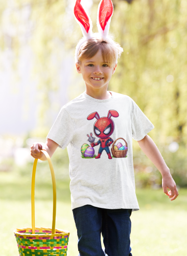 DZIECIĘCA KOSZULKA ŚWIĄTECZNA WIELKANOC WIELKANOCNY SPIDER MAN Z PISANKAMI 7