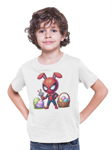 DZIECIĘCA KOSZULKA ŚWIĄTECZNA WIELKANOC WIELKANOCNY SPIDER MAN Z PISANKAMI 3