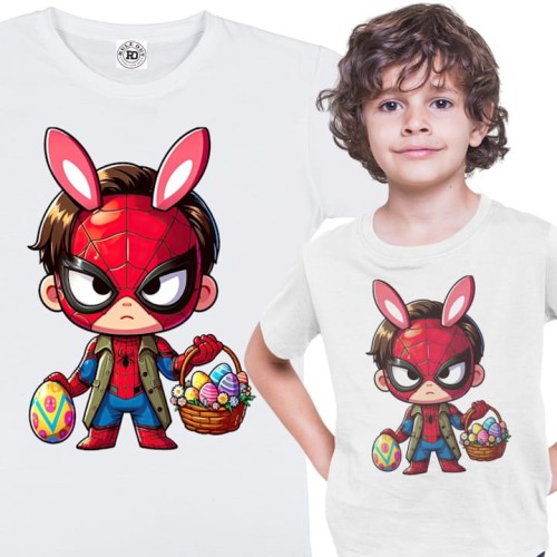 DZIECIĘCA KOSZULKA ŚWIĄTECZNA WIELKANOC SPIDER MAN Z PISANKAMI