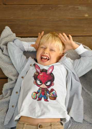 DZIECIĘCA KOSZULKA ŚWIĄTECZNA WIELKANOC SPIDER MAN Z PISANKAMI 10
