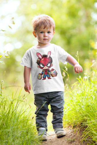 DZIECIĘCA KOSZULKA ŚWIĄTECZNA WIELKANOC SPIDER MAN Z PISANKAMI 9