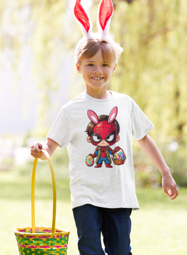 DZIECIĘCA KOSZULKA ŚWIĄTECZNA WIELKANOC SPIDER MAN Z PISANKAMI 7