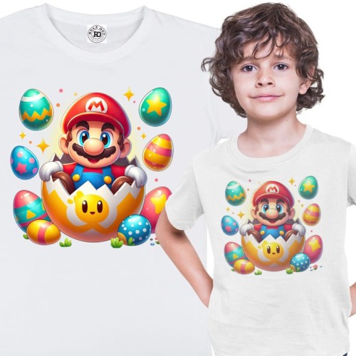 DZIECIĘCA KOSZULKA ŚWIĄTECZNA WIELKANOC MARIO BROS W PISANCE