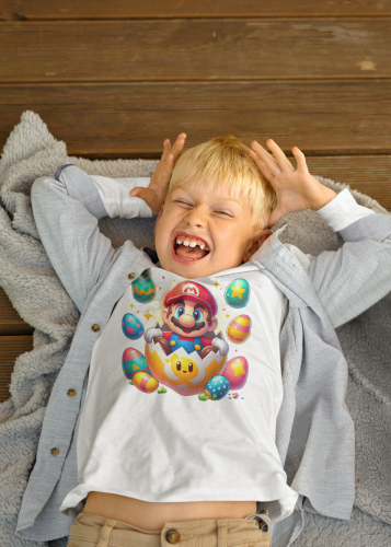 DZIECIĘCA KOSZULKA ŚWIĄTECZNA WIELKANOC MARIO BROS W PISANCE 10