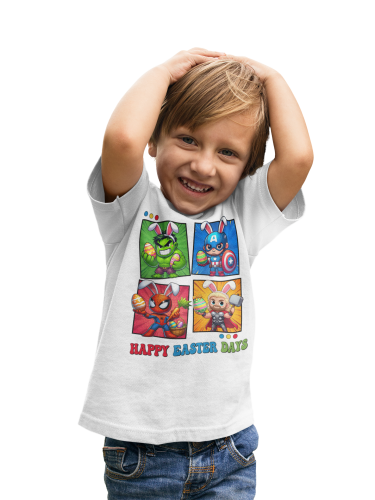 DZIECIĘCA KOSZULKA ŚWIĄTECZNA WIELKANOC HAPPY EASTER DAYS BOHATEROWIE MARVELA 6