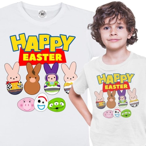 DZIECIĘCA KOSZULKA ŚWIĄTECZNA WIELKANOC HAPPY EASTER TOY STORY 1