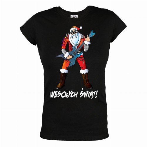 KOSZULKA ŚWIĄTECZNA WESOŁYCH ŚWIĄT ŚWIĘTY MIKOŁAJ Z GITARĄ 