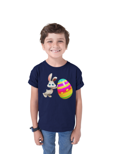 DZIECIĘCA KOSZULKA ŚWIĄTECZNA WIELKANOC KRÓLICZEK ZAJĄCZEK WIELKANOCNY  Z PISANKĄ 4