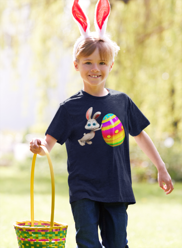 DZIECIĘCA KOSZULKA ŚWIĄTECZNA WIELKANOC KRÓLICZEK ZAJĄCZEK WIELKANOCNY  Z PISANKĄ 7