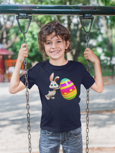 DZIECIĘCA KOSZULKA ŚWIĄTECZNA WIELKANOC KRÓLICZEK ZAJĄCZEK WIELKANOCNY  Z PISANKĄ 8