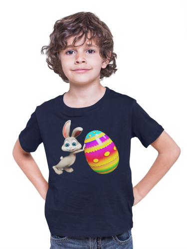 DZIECIĘCA KOSZULKA ŚWIĄTECZNA WIELKANOC KRÓLICZEK ZAJĄCZEK WIELKANOCNY  Z PISANKĄ 3