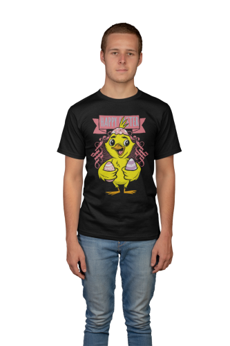 KOSZULKA MĘSKA NA WIELKANOC HAPPY EASTER KURCZACZEK Z PISANKAMI 3