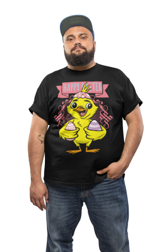 KOSZULKA MĘSKA NA WIELKANOC HAPPY EASTER KURCZACZEK Z PISANKAMI 4