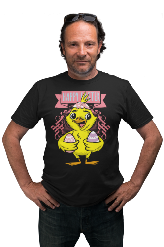 KOSZULKA MĘSKA NA WIELKANOC HAPPY EASTER KURCZACZEK Z PISANKAMI 6