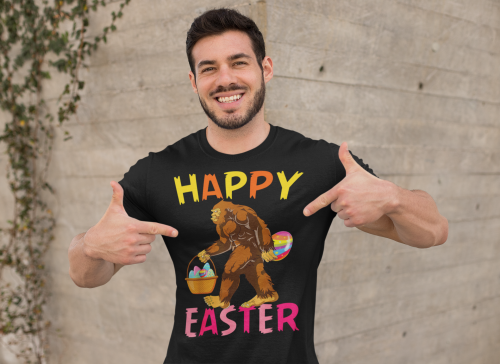 KOSZULKA MĘSKA NA WIELKANOC YETI HAPPY EASTER EASTER78 9