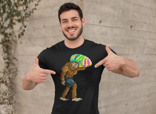 KOSZULKA MĘSKA NA WIELKANOC YETI Z PISANKĄ EASTER79 8