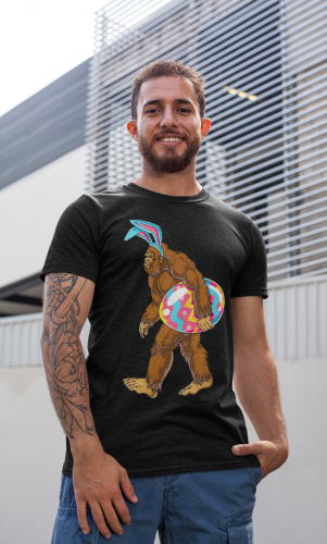 KOSZULKA MĘSKA NA WIELKANOC YETI Z PISANKĄ EASTER80 9