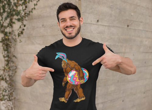 KOSZULKA MĘSKA NA WIELKANOC YETI Z PISANKĄ EASTER80 8