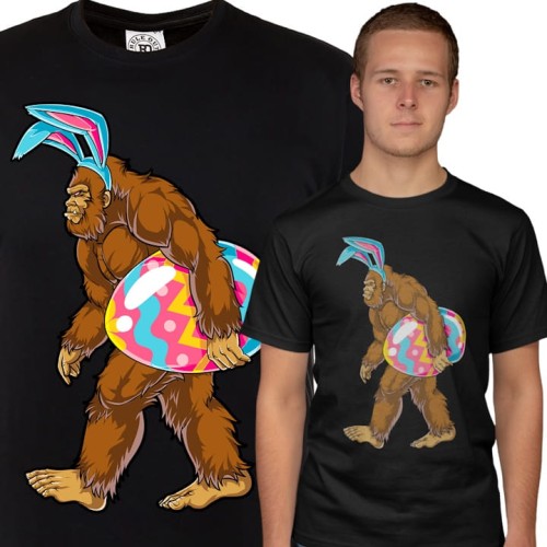 KOSZULKA MĘSKA NA WIELKANOC YETI Z PISANKĄ EASTER80 1