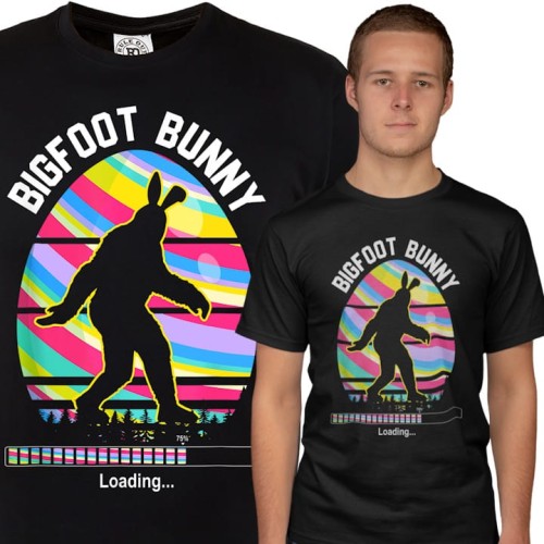 KOSZULKA MĘSKA NA WIELKANOC YETI BIGFOOT BUNNY EASTER81 1