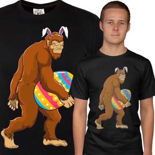 KOSZULKA MĘSKA NA WIELKANOC YETI Z PISANKĄ EASTER82 1