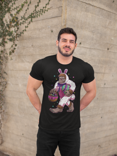 KOSZULKA MĘSKA NA WIELKANOC YETI EGG HUNTING BUNNY PISANKI EASTER92 8