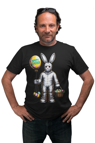 KOSZULKA MĘSKA NA WIELKANOC HAPPY EASTER ZAJĄCZEK Z HORRORU 6