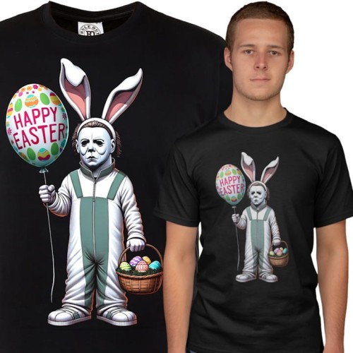 KOSZULKA MĘSKA NA WIELKANOC HAPPY EASTER ZAJĄCZEK Z HORRORU EASTER155 1