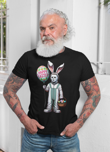 KOSZULKA MĘSKA NA WIELKANOC HAPPY EASTER ZAJĄCZEK Z HORRORU EASTER155 7