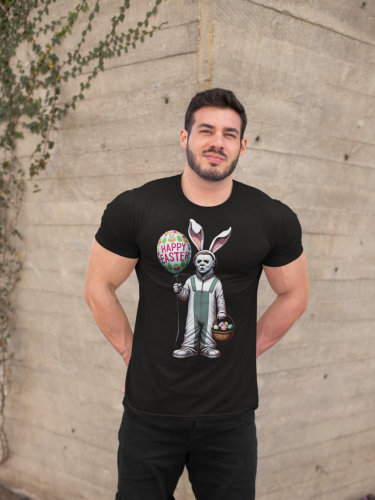 KOSZULKA MĘSKA NA WIELKANOC HAPPY EASTER ZAJĄCZEK Z HORRORU EASTER155 10