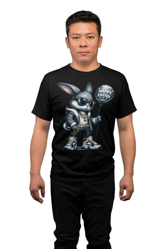 KOSZULKA MĘSKA NA WIELKANOC HAPPY EASTER ZAJĄCZEK Z BALONEM 4