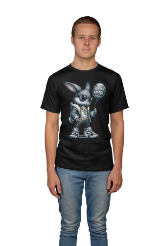 KOSZULKA MĘSKA NA WIELKANOC HAPPY EASTER ZAJĄCZEK Z BALONEM 3