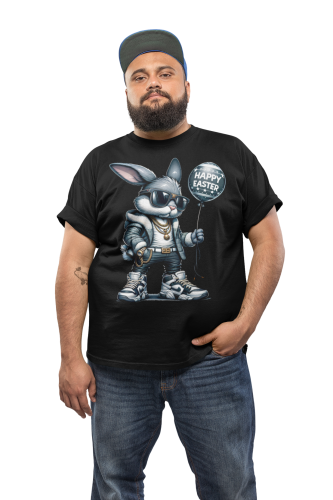 KOSZULKA MĘSKA NA WIELKANOC HAPPY EASTER ZAJĄCZEK Z BALONEM 5