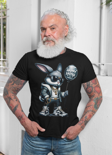 KOSZULKA MĘSKA NA WIELKANOC HAPPY EASTER ZAJĄCZEK Z BALONEM 7