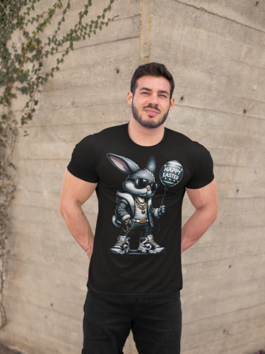 KOSZULKA MĘSKA NA WIELKANOC HAPPY EASTER ZAJĄCZEK Z BALONEM 8