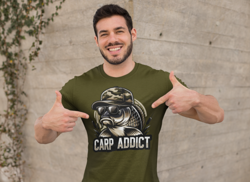 MĘSKA KOSZULKA WĘDKARSKA DLA WĘDKARZA NA RYBY CARP ADDICT 7