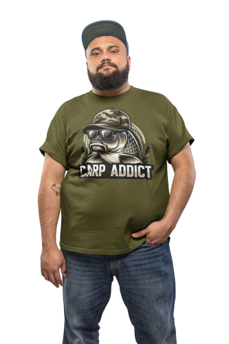 MĘSKA KOSZULKA WĘDKARSKA DLA WĘDKARZA NA RYBY CARP ADDICT 5