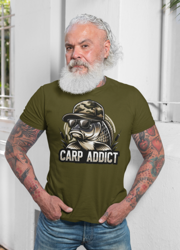MĘSKA KOSZULKA WĘDKARSKA DLA WĘDKARZA NA RYBY CARP ADDICT 8
