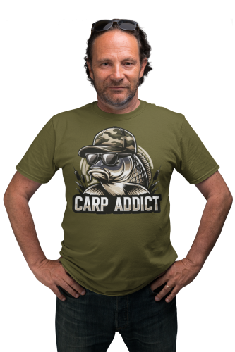 MĘSKA KOSZULKA WĘDKARSKA DLA WĘDKARZA NA RYBY CARP ADDICT 6