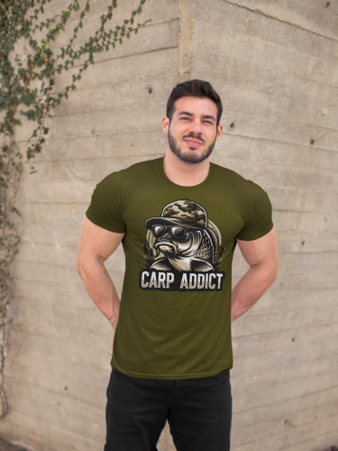 MĘSKA KOSZULKA WĘDKARSKA DLA WĘDKARZA NA RYBY CARP ADDICT 9