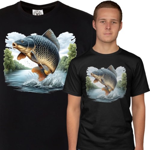 MĘSKA KOSZULKA WĘDKARSKA DLA WĘDKARZA NA RYBY KARP FISH91 1